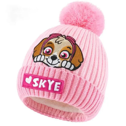 Paw Patrols Kid Warm Hat Anime Figure Cosplay Skye Chase Boys Girls Marshall Children Thermal Knitted Cap Birthday Gift Toy