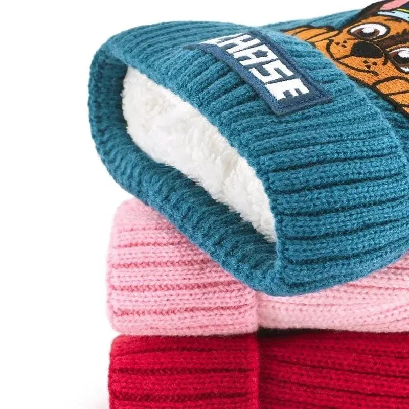 Paw Patrols Kid Warm Hat Anime Figure Cosplay Skye Chase Boys Girls Marshall Children Thermal Knitted Cap Birthday Gift Toy