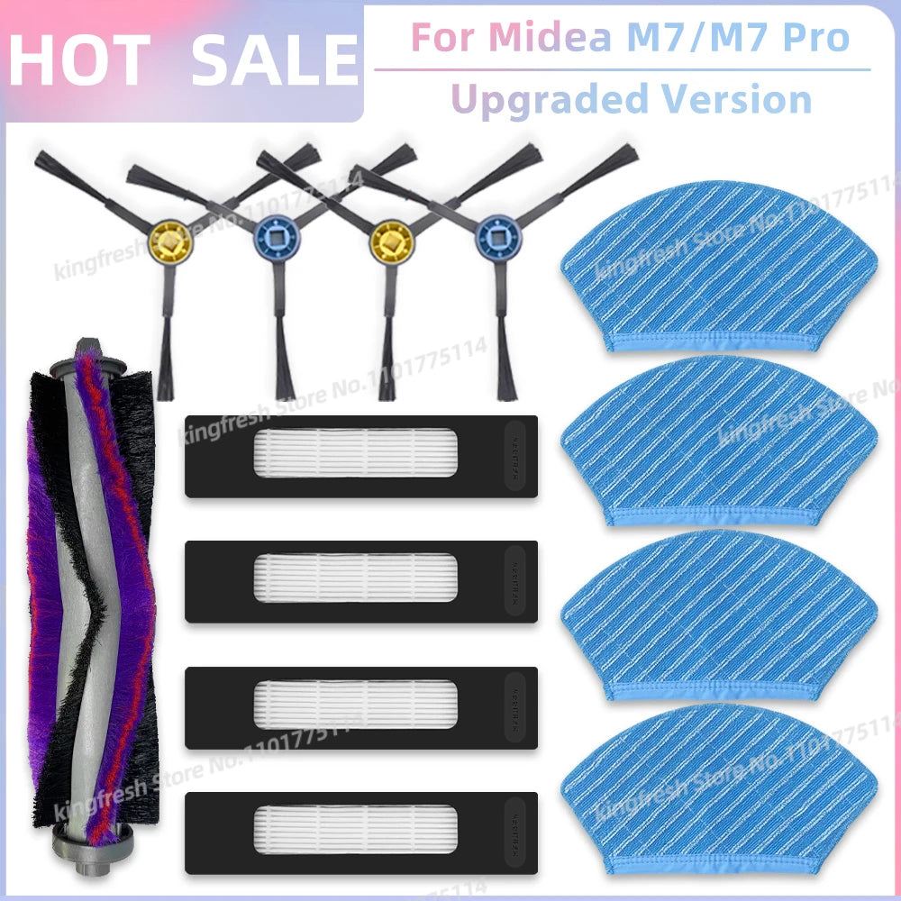 Fit For ( Midea M7 / M7 Pro / M7 EVO, Eureka NER700 ) Vacuum Parts Main Roller Side Brush Hepa Filter Mop Cloth Accessories
