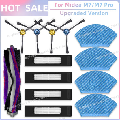 Fit For ( Midea M7 / M7 Pro / M7 EVO, Eureka NER700 ) Vacuum Parts Main Roller Side Brush Hepa Filter Mop Cloth Accessories