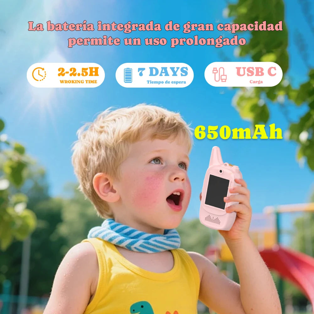 Pair of Kids 2.4G WIFI Video Walkie-Talkies Toy for Communication and Fun