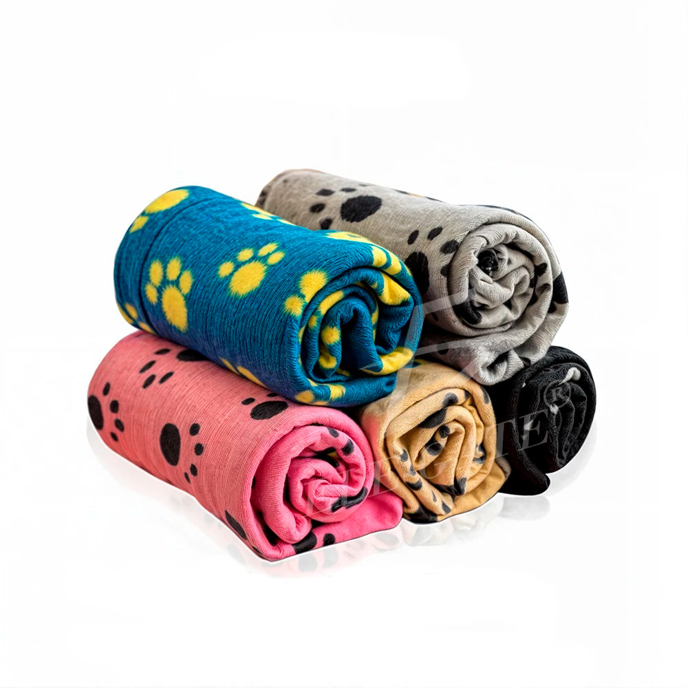 Cotton Paw Print Design Pet Blanket & Throws