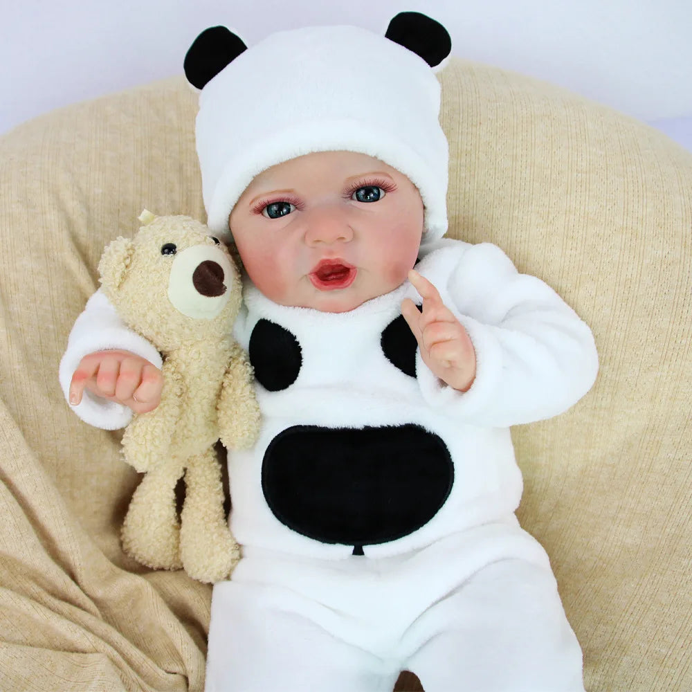 55cm Reborn Baby Doll Pure Hand-Painted Visible Veins Vinyl Soft Toy Gift DIY Toy Unisex
