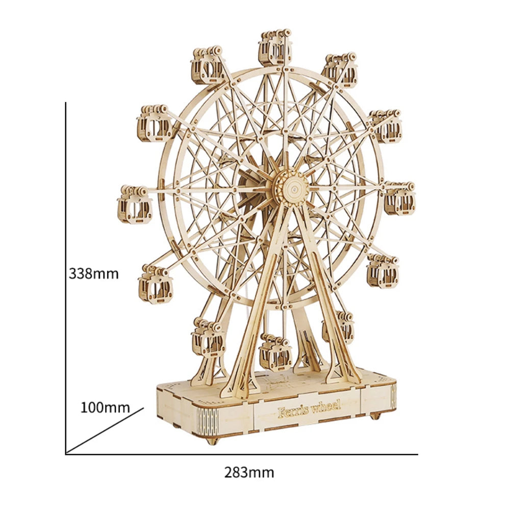 Robotime 3D DIY Wood Crafts Assembly Model Educational Kids Toys Ferris Wheel Wooden Toys 3D  Puzzles for Dropshipping