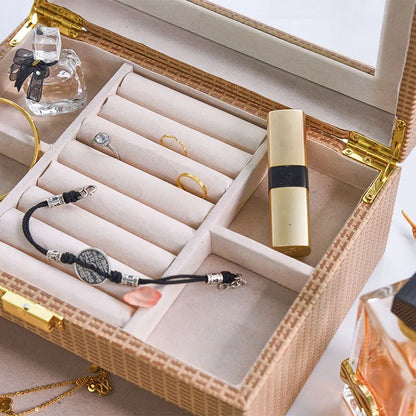 INNOVA Custom Modern Fashion Wooden Leather Necklace Jewelry Boxes for Women