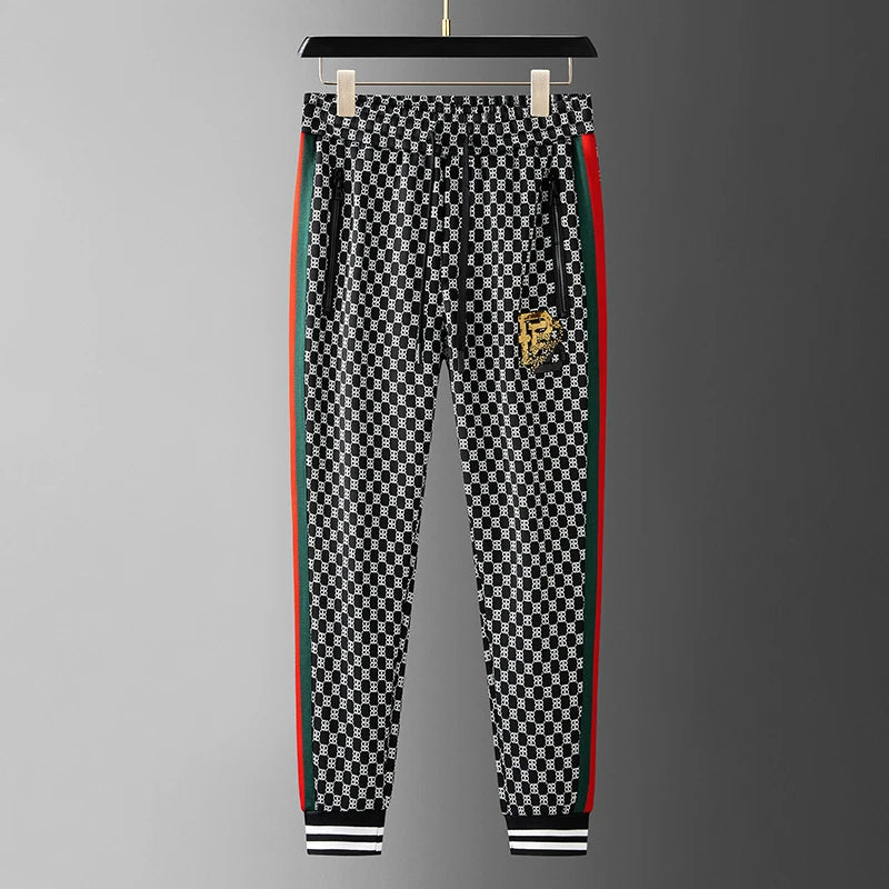 Casual Stretch Cotton Men's Clothing Fleece Printing Pants for Men's Pants