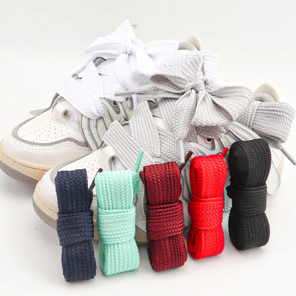 25mm Custom Colored Flat Elastic Polyester Shoelaces Colorful Printed Sneaker Shoe Laces