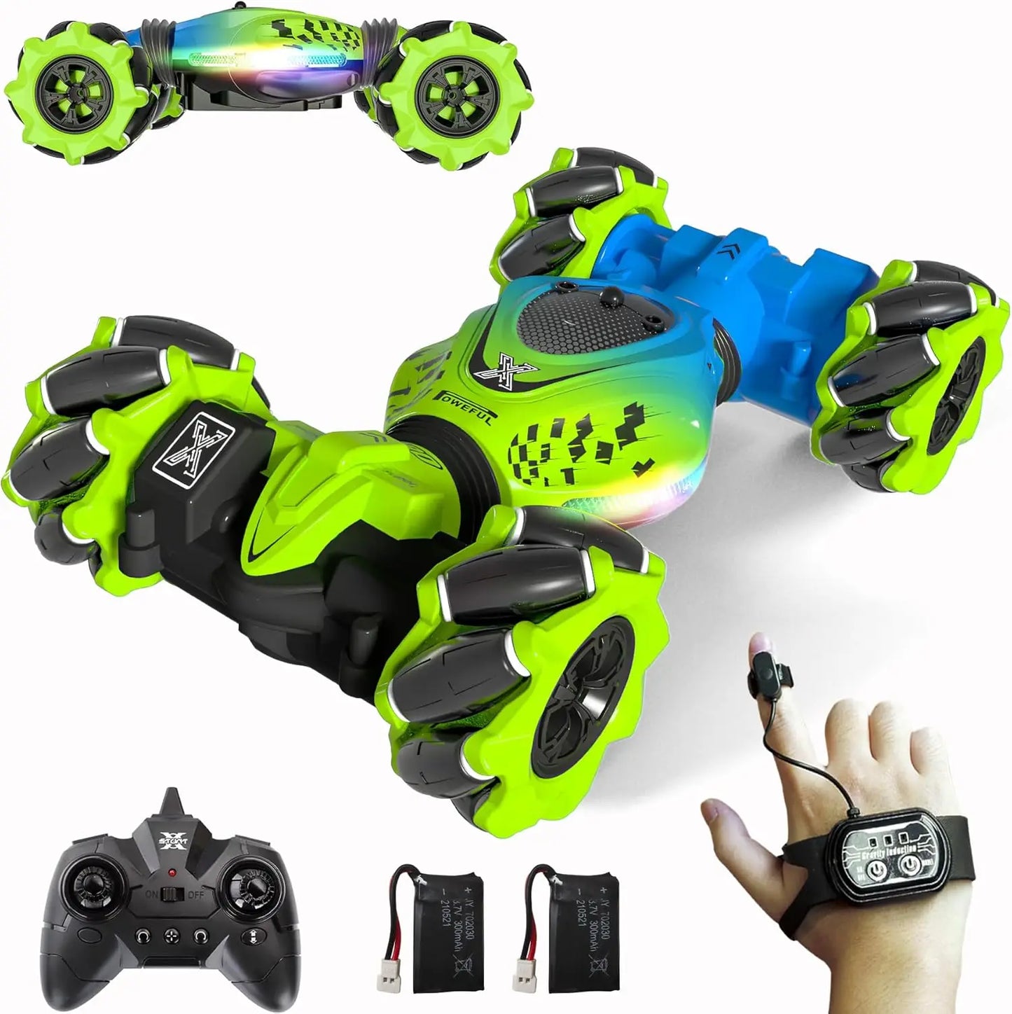 HOSHI 1611 Stunt Car 1/24 2.4Ghz 4WD Twist Gesture Sensor Control 360 Degree Rotation Mini Stunt 2XBATTERY Remote Control Toys
