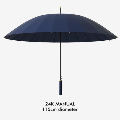 Modern Design Style 24 Bone Straight Automatic Manual UV Logo Umbrella Multi-Color Business Adults Suitable Portable