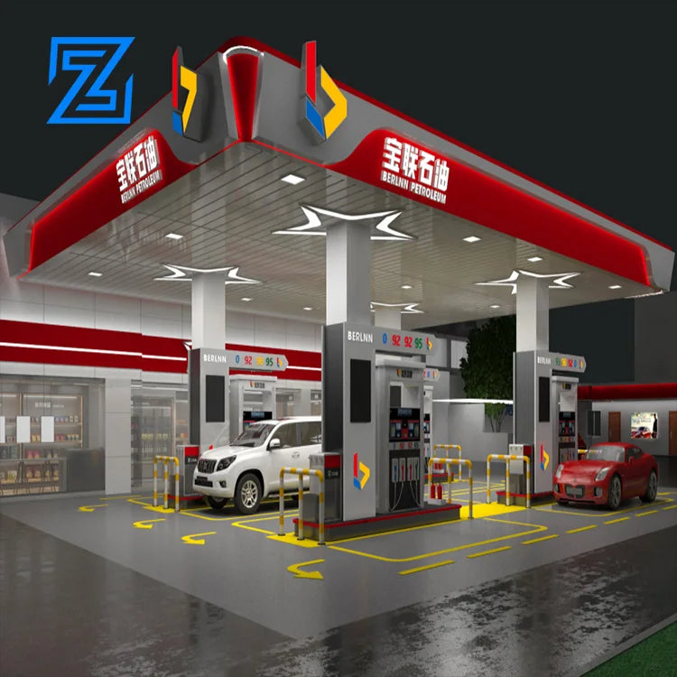 Industrial Steel Structure Low Cost Industrial Shed Designs Gas Station Petrol Station Canopy