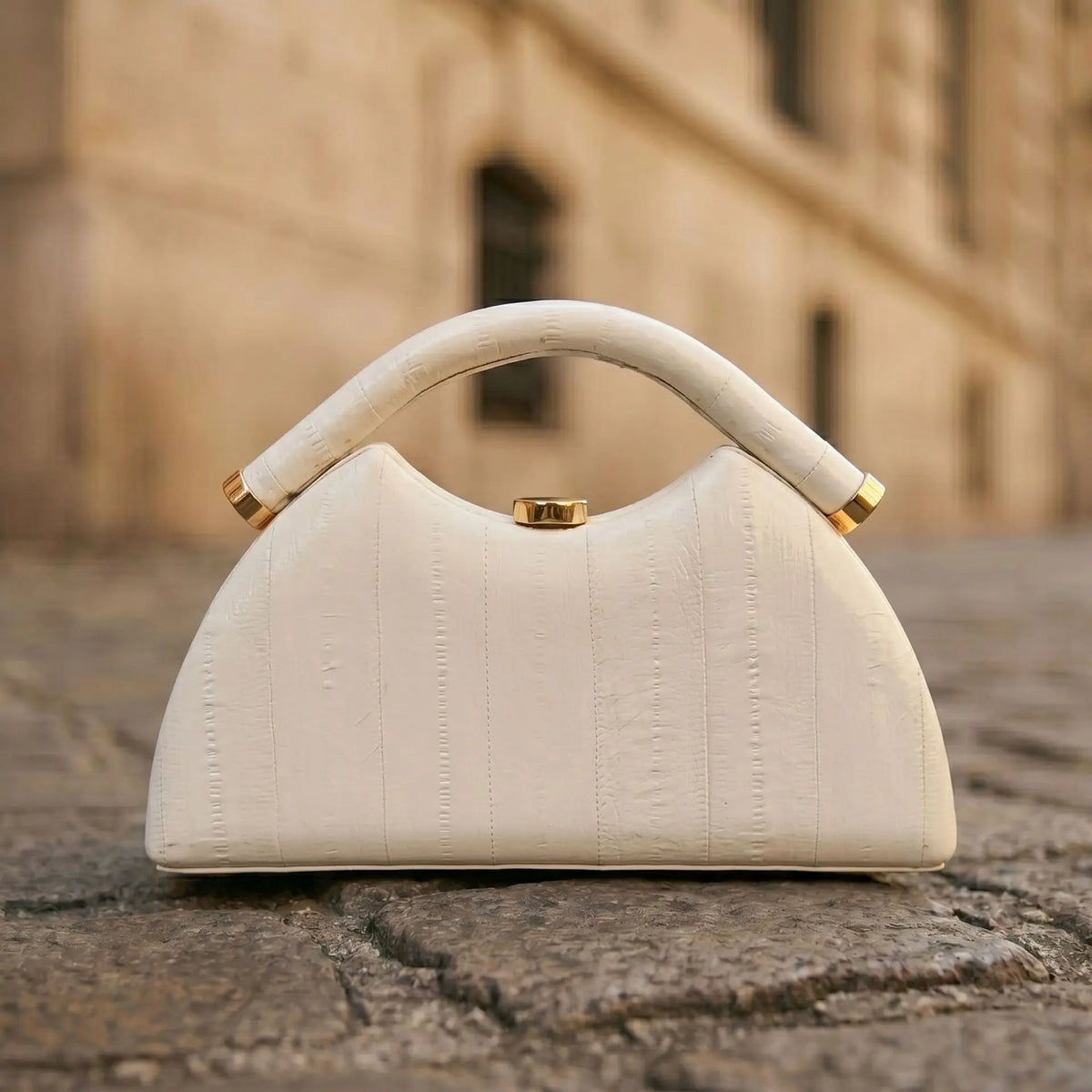 Black Glossy Croc Embossed Half Moon Top Handle Bag Women Curved U Shape Crocodile Hard Box Alligator Minimalist Gala Handbags