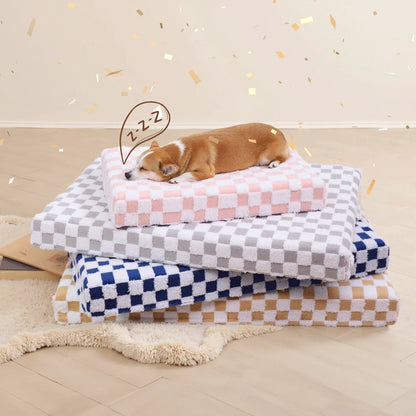 Orthopedic Support Dog Bed with Memory Foam Waterproof Reversible Luxury Velvet Pet Bed for Large Medium Dogs