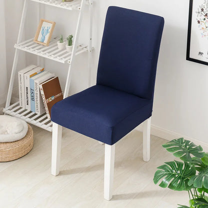 Simple Modern Household Dining Chair Slipcover Half-Pack Stretch Polyester Cover Wear-Resistant and Dustproof