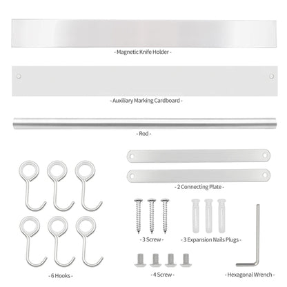 Knife Holder Rack  Wall Mounted Strength Holder Magnet Knife Magnetic Holder with Hooks for Kitchen