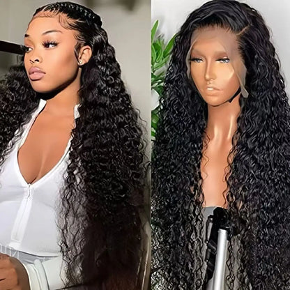 Natural Raw Indian Water Wave Curly Wig 13x6 Glueless HD Full Lace Front Human Hair Wig Lace Frontal Virgin Hair Wigs Vendor
