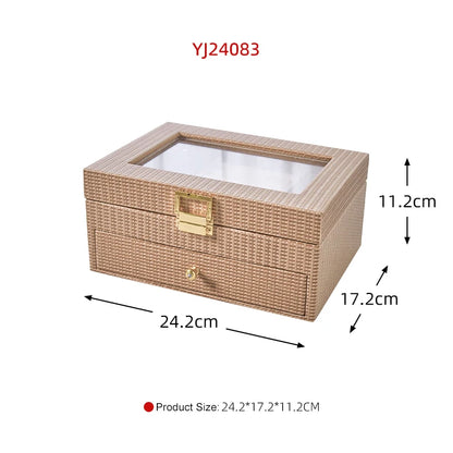 INNOVA Custom Modern Fashion Wooden Leather Necklace Jewelry Boxes for Women