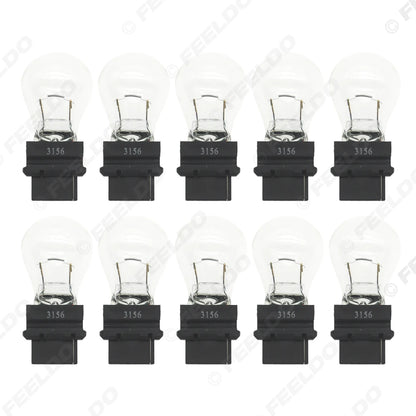 10pcs DC12V Car 3156 21W Clear Glass Lamp Brake Light Tail Bulb Car Indicator Headlight Halogen Lamp