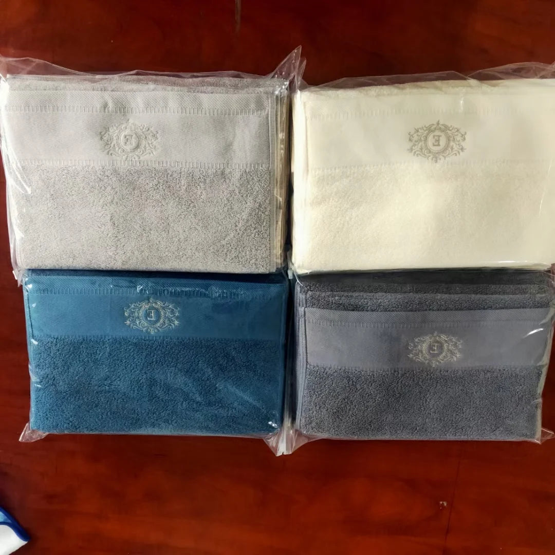 Customized Plain Color Luxury Hotel Face Hand Bath Towel Beach Towel Set Bathroom