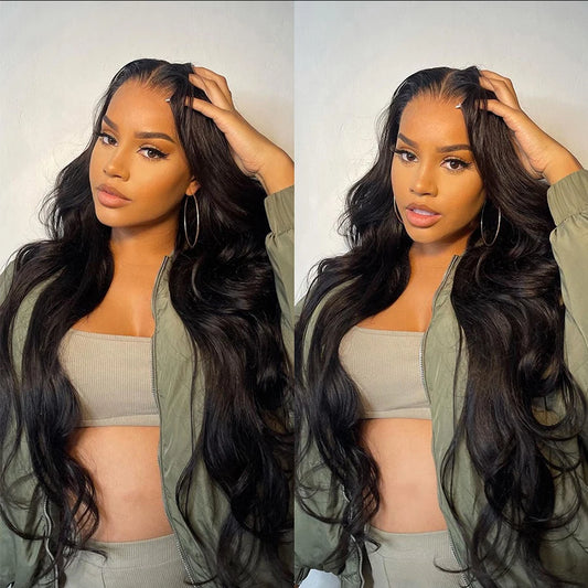 High Quality Glueless 4x4 13x4 Lace Frontal Full HD Wigs Black Women's Raw Human Hair Long Go Bleach Knots Straight Body Wave