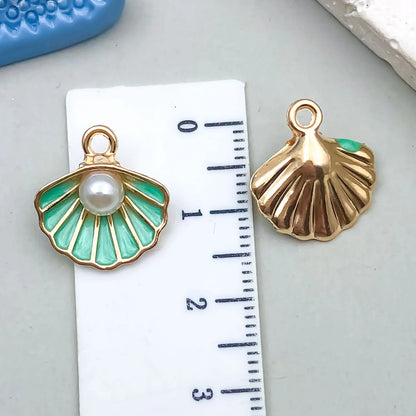 Hot Sale Natural Crafts Alloy Ocean Starfish Conch Seashell Enamel for DIY Nautical Jewelry Making Home Decoration