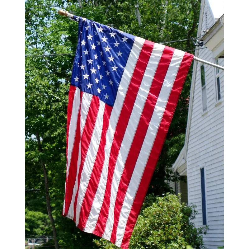 Set of Four American Flags HMS Embroidered Nylon Red White and Blue Display Accessories