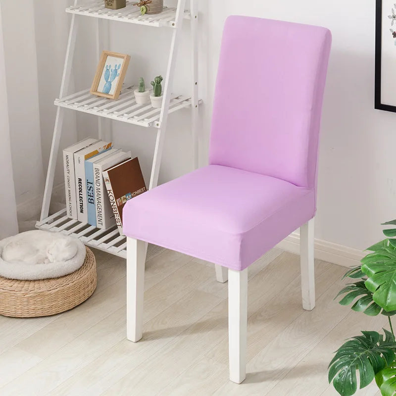Simple Modern Household Dining Chair Slipcover Half-Pack Stretch Polyester Cover Wear-Resistant and Dustproof