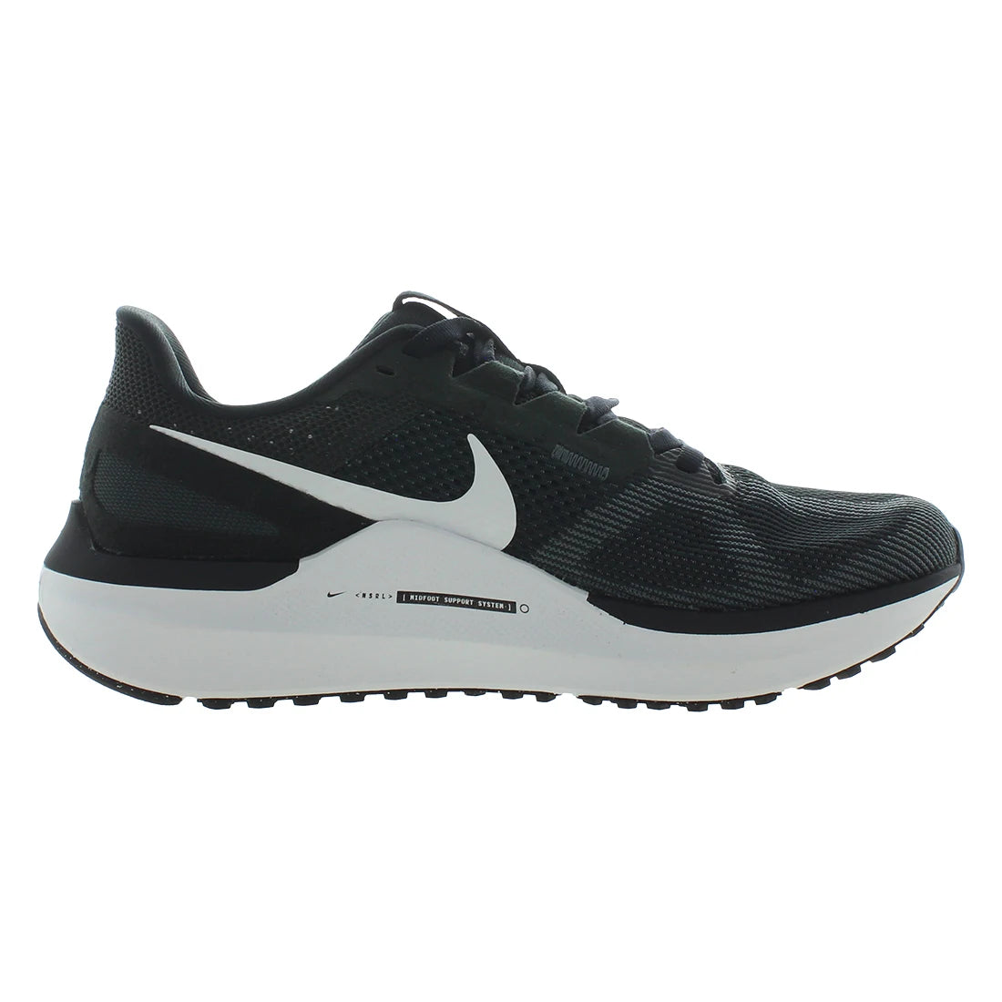 For Air Zoom Structure 25 Unisex Running Shoes Size 10 Black White Dark Smoke Grey Mesh Upper EVA Midsole Rubber Outsole Spring