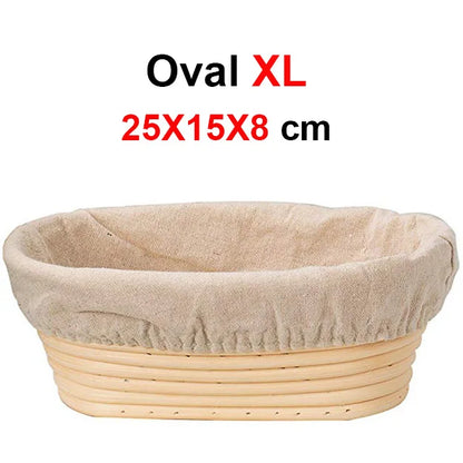 UPORS Rattan Bread Proofing Basket Natural Oval Rattan Wicker Dough Fermentation Sourdough Banneton Bread Basket for Baking