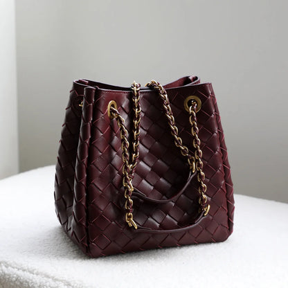 Women Bucket Hobo Bags Lady Underarm Shoulder Bag Crossbody Purse Genuine Leather Top-Handle Tote Handbag