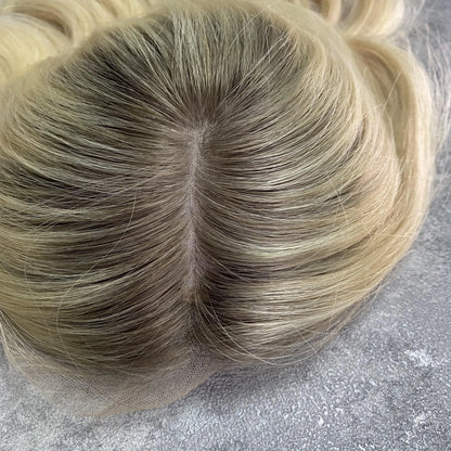 Ready to Ship Factory Hair Unit European Virgin Cuticle 100% European Human Hair Silk Base Topper for Women Hair Toupees