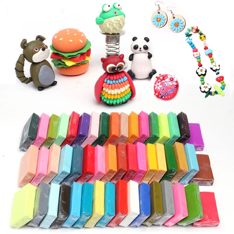 50 Colors Best Selling Set OEM Fun Colorful Polymer Clay Oven Bake