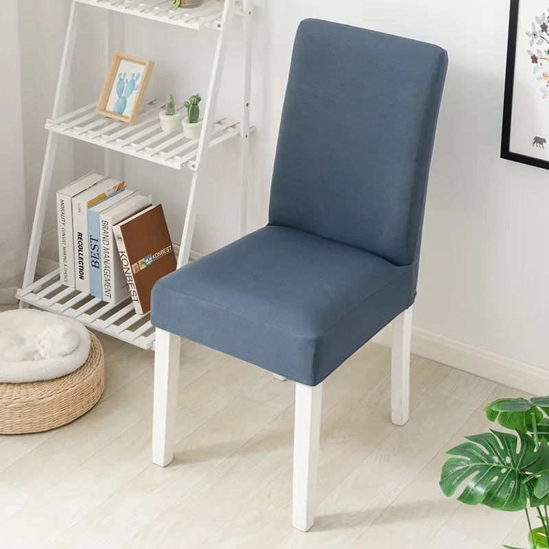 Simple Modern Household Dining Chair Slipcover Half-Pack Stretch Polyester Cover Wear-Resistant and Dustproof