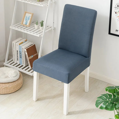 Simple Modern Household Dining Chair Slipcover Half-Pack Stretch Polyester Cover Wear-Resistant and Dustproof