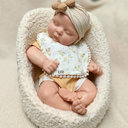 18' Lifelike Silicone Reborn Dolls Full Body Realistic Newborn Baby Doll with Closed Eyes Soft Platinum Silicone Baby Boy