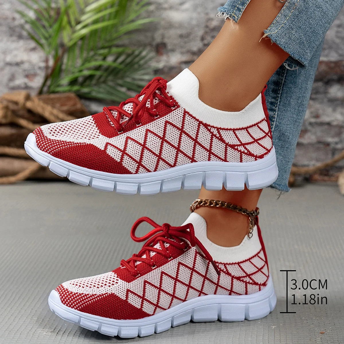 2026 NEW KJ Women's Sneakers Breathable Mesh Casual Sports Shoes New Thick Sole Travel Shoes with Cushioning Lightweight
