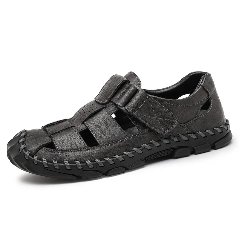 Top Quality Fashion Summer Slippers Cow Leather Material Sandals for Men Anti-Slippery