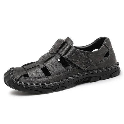 Top Quality Fashion Summer Slippers Cow Leather Material Sandals for Men Anti-Slippery