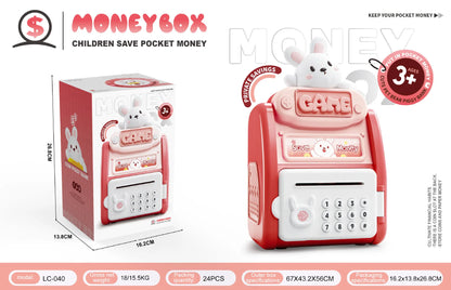 New Unisex Kids Plastic Piggy Bank Pet Fingerprint Password Artificial Intelligent Automatic Roll Coins Access Toys Children