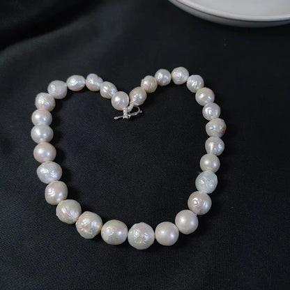 Wholesale 925 Silver Fashion Jewelry Pearl Necklace Real Natural Freshwater Baroque Pearl Necklace