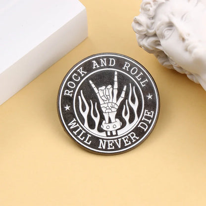 Shmik Funny Rock and Roll Band Enamel Pin Punk Letters Badge Album Collection Jewelry Gift for Music Fans