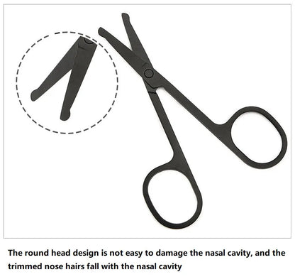 Nose Hair Scissors Mini Stainless Steel Round Head Beauty Trimmer Nose Hair Trimmer Portable Ergonomics Nose Hair Cutter