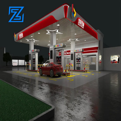 Industrial Steel Structure Low Cost Industrial Shed Designs Gas Station Petrol Station Canopy