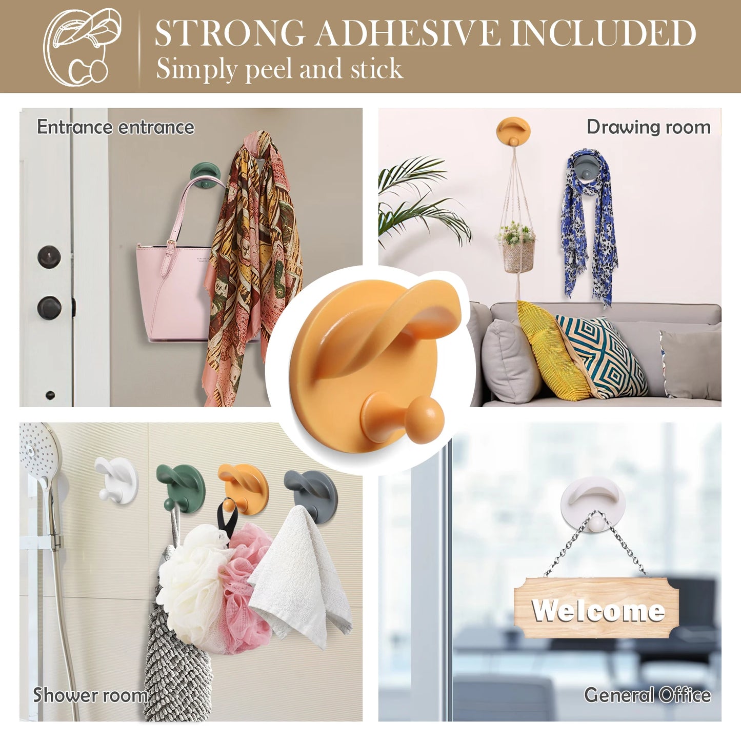 New Arrival Kitchen Home Duckbill Design Hanging Hooks 2 Pcs Creative Multi-Purpose Utility Hooks