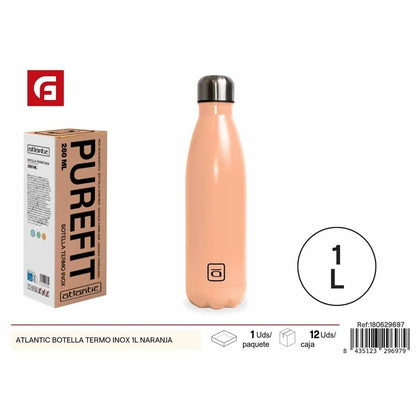 1L Orange Stainless Steel Thermos Bottle - Kitchen Accessories