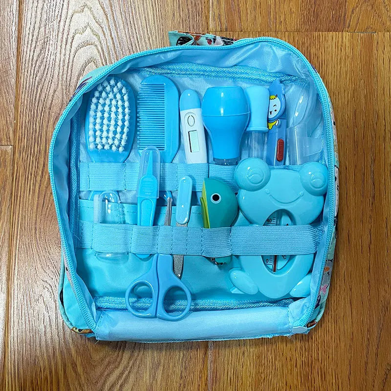 Baby Care Bag Set New Born Baby Products Baby Nasal Aspirator Nail Clipper Thermometer 13 Piece Daily Cleaning Care