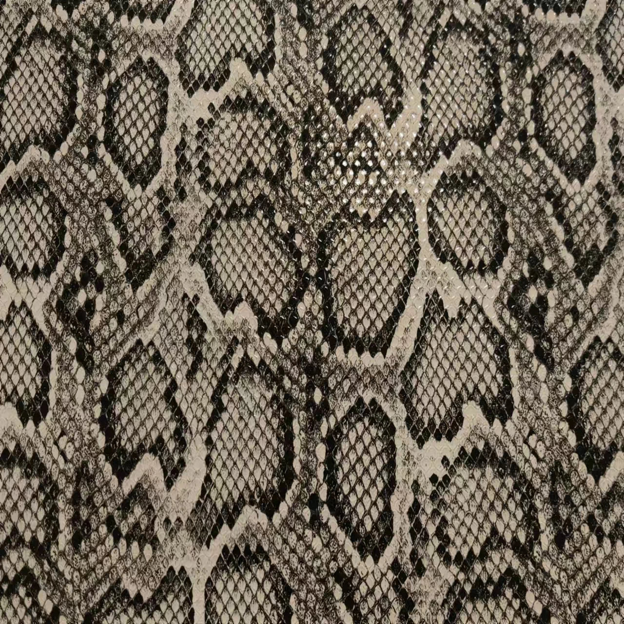 A-4109 PU Artificial Snake Skin Print Glossy Fabric Eco-Friendly Synthetic Leather for Bags Sofa Customization for Furniture