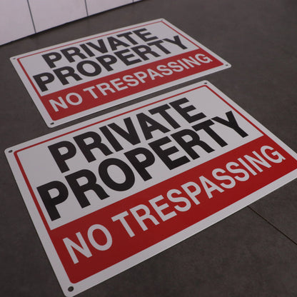 USA Warehouse Free Shipping Stainless Steel Private Property No Trespassing Sign  Durable    Fast Shipping Warning Signs