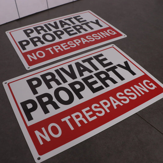 USA Warehouse Free Shipping Stainless Steel Private Property No Trespassing Sign  Durable    Fast Shipping Warning Signs