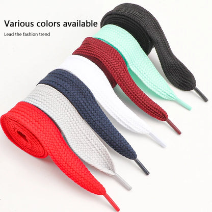 25mm Custom Colored Flat Elastic Polyester Shoelaces Colorful Printed Sneaker Shoe Laces
