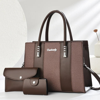 Fashion Splicing Three Piece Set Combination Bag, Single Shoulder Crossbody, Large Capacity Tote Bags for Women Handbags